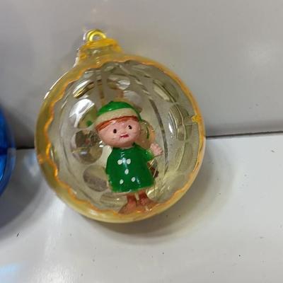 Three vintage diorama Ornaments