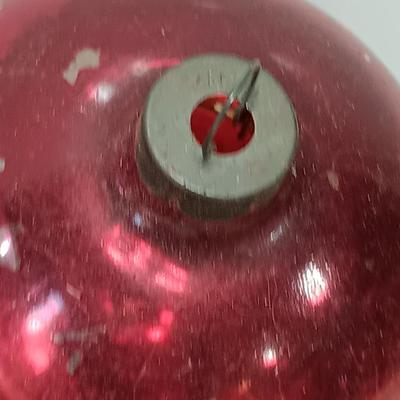 Vintage glass ornaments with stripes - Shiny Brite - Made in USA