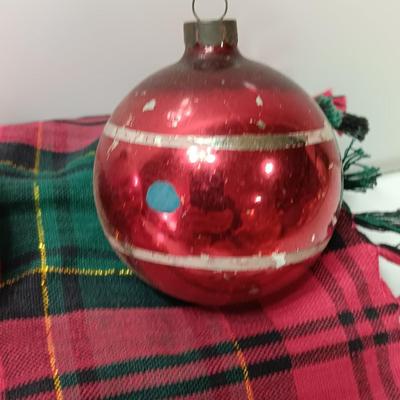 Vintage glass ornaments with stripes - Shiny Brite - Made in USA