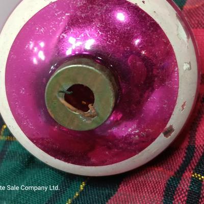 Vintage glass ornaments with stripes - Shiny Brite - Made in USA