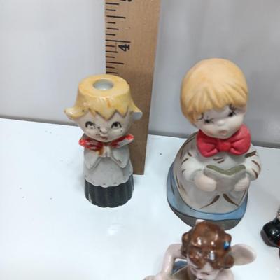 Vintage Christmas figures - Caroler - Angel - elf - little girl