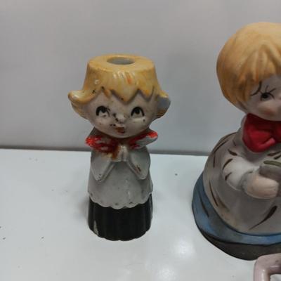 Vintage Christmas figures - Caroler - Angel - elf - little girl