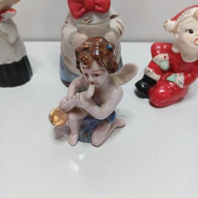 Vintage Christmas figures - Caroler - Angel - elf - little girl