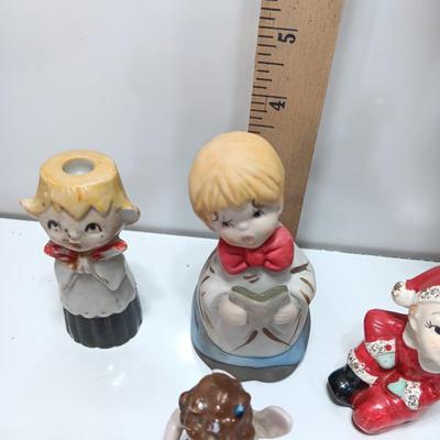 Vintage Christmas figures - Caroler - Angel - elf - little girl