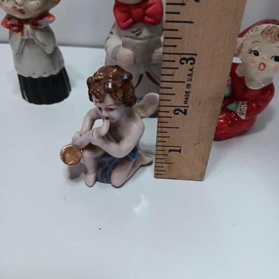 Vintage Christmas figures - Caroler - Angel - elf - little girl