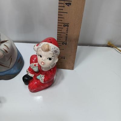 Vintage Christmas figures - Caroler - Angel - elf - little girl