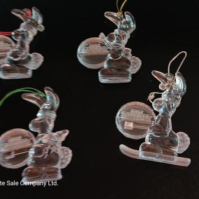 Four 1995 Energizer Bunny ornaments