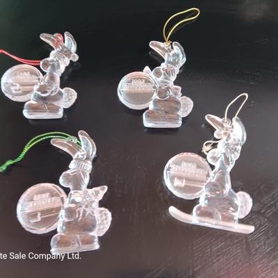 Four 1995 Energizer Bunny ornaments