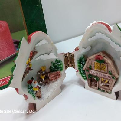 New Trim a home potpourri candle garden and Santa with inside display