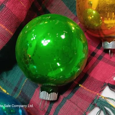 Colorful Glass ornaments - Shiny Brite - Made in USA