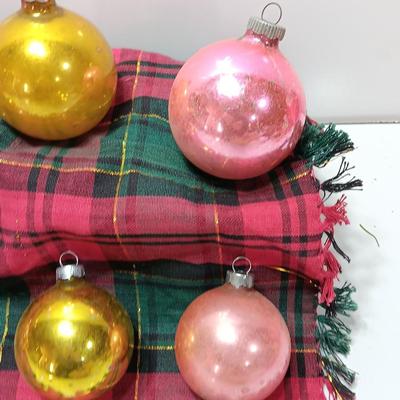 Pink and gold  Glass ornaments - Shiny Brite - Made in USA