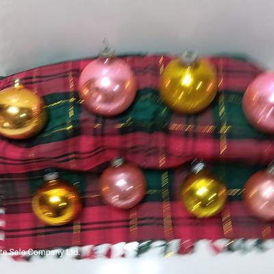 Pink and gold  Glass ornaments - Shiny Brite - Made in USA