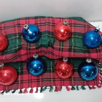 Red and blue  Glass ornaments - Shiny Brite - Made in USA