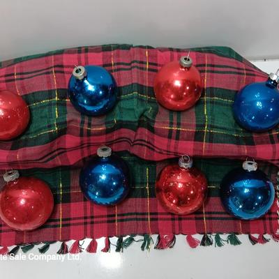 Red and blue  Glass ornaments - Shiny Brite - Made in USA