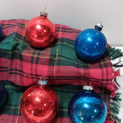 Red and blue  Glass ornaments - Shiny Brite - Made in USA