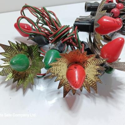 C-9 Vintage light strands - beaded and with aluminum shields