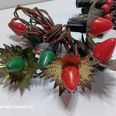 C-9 Vintage light strands - beaded and with aluminum shields