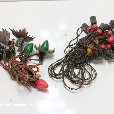 C-9 Vintage light strands - beaded and with aluminum shields