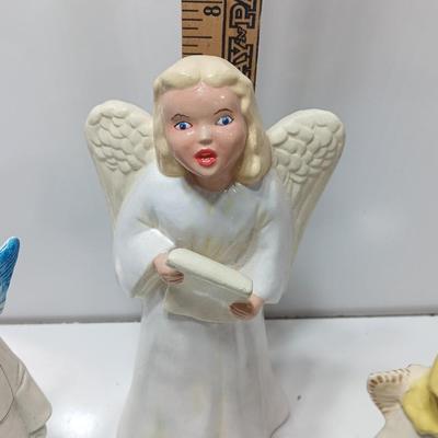 Three vintage ceramic angel figures