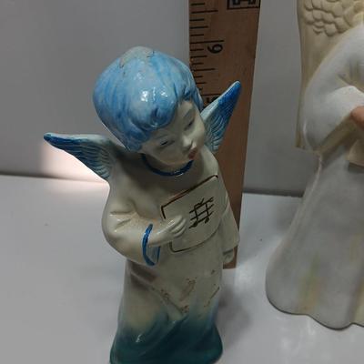 Three vintage ceramic angel figures