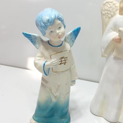 Three vintage ceramic angel figures