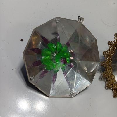 Vintage Angel reflector with two Jewel Brite ornaments