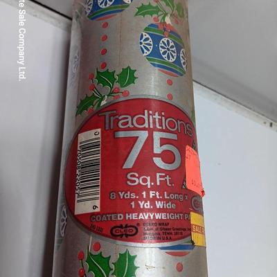 Three large rolls of vintage wrapping paper