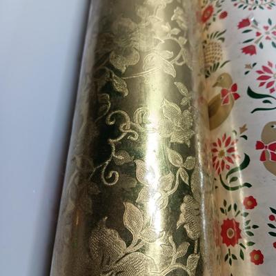 Three large rolls of vintage wrapping paper
