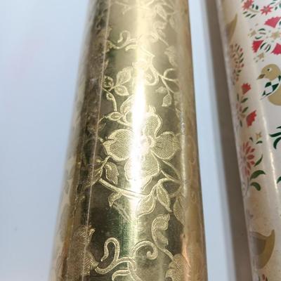 Three large rolls of vintage wrapping paper