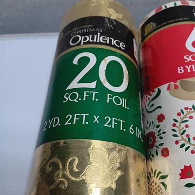 Three large rolls of vintage wrapping paper