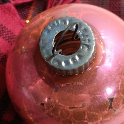 Variety of pink tones glass ornaments - Made in USA - Shiny Brite