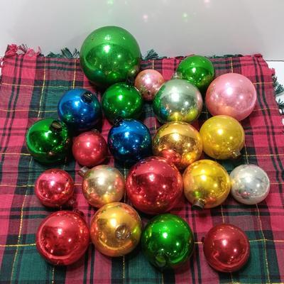 Colorful Glass ornaments - Shiny Brite - Made in USA - for crafting - paint loss or missing tops