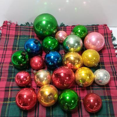 Colorful Glass ornaments - Shiny Brite - Made in USA - for crafting - paint loss or missing tops