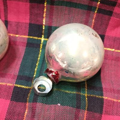 Unique Silver vintage ornaments - these have color under the silver