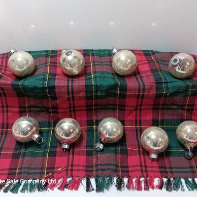 Unique Silver vintage ornaments - these have color under the silver