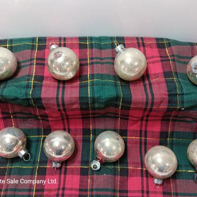 Unique Silver vintage ornaments - these have color under the silver