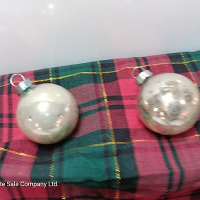 Unique Silver vintage ornaments - these have color under the silver