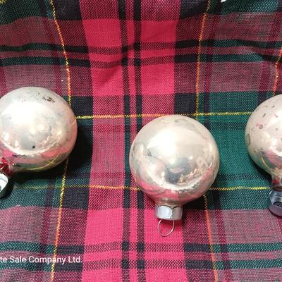Unique Silver vintage ornaments - these have color under the silver