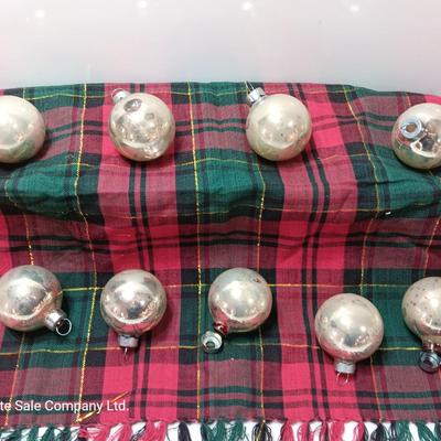 Unique Silver vintage ornaments - these have color under the silver