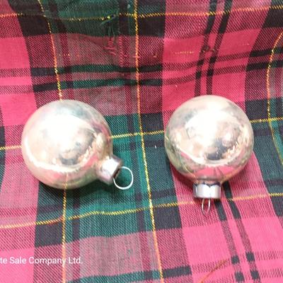 Unique Silver vintage ornaments - these have color under the silver