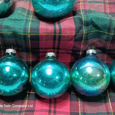Light blue glass Christmas ornaments - Made in USA - Shiny Brite