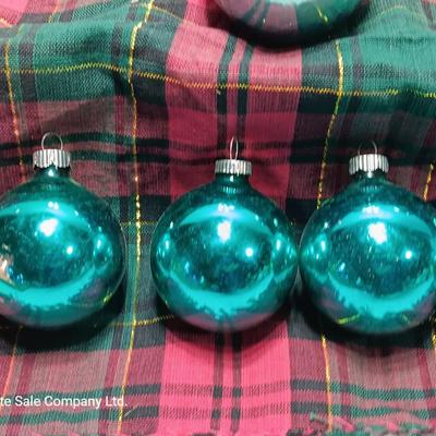 Light blue glass Christmas ornaments - Made in USA - Shiny Brite