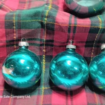 Light blue glass Christmas ornaments - Made in USA - Shiny Brite