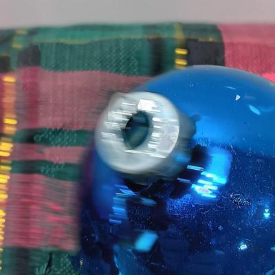 Blue glass Ornaments - Made in USA - Western Germany - Shiny Brite