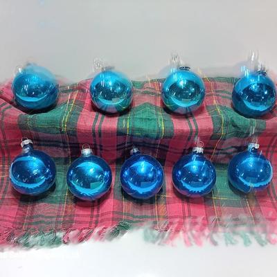 Blue glass Ornaments - Made in USA - Western Germany - Shiny Brite