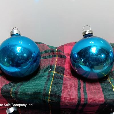 Blue glass Ornaments - Made in USA - Western Germany - Shiny Brite
