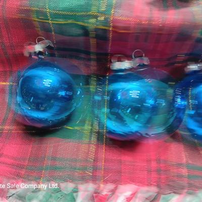 Blue glass Ornaments - Made in USA - Western Germany - Shiny Brite