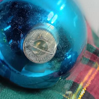 Blue glass Ornaments - Made in USA - Western Germany - Shiny Brite
