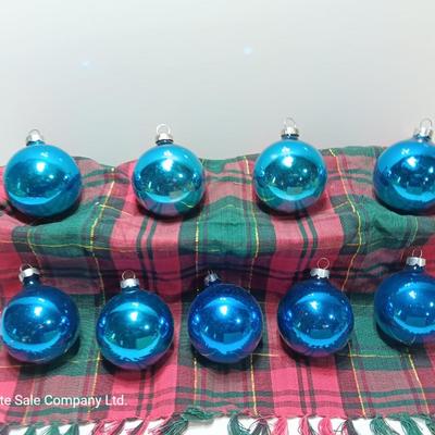 Blue glass Ornaments - Made in USA - Western Germany - Shiny Brite
