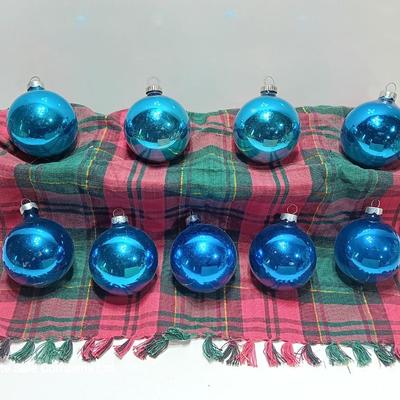 Blue glass Ornaments - Made in USA - Western Germany - Shiny Brite